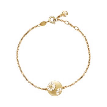 Armbånd med marguerit i forgyldt sterling sølv, 19 cm – Lund Copenhagen