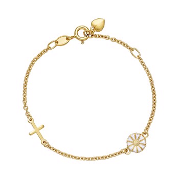 Armbånd med marguerit i forgyldt sterling sølv, 19 cm – Lund Copenhagen