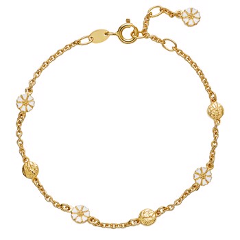 Armbånd med marguerit i forgyldt sterling sølv – Lund Copenhagen