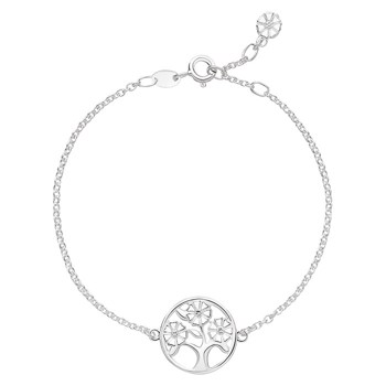 Armbånd med marguerit i rhodineret sterling sølv – Lund Copenhagen