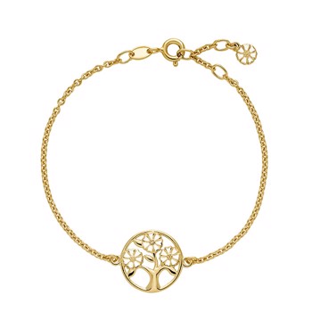 Armbånd med marguerit i forgyldt sterling sølv – Lund Copenhagen