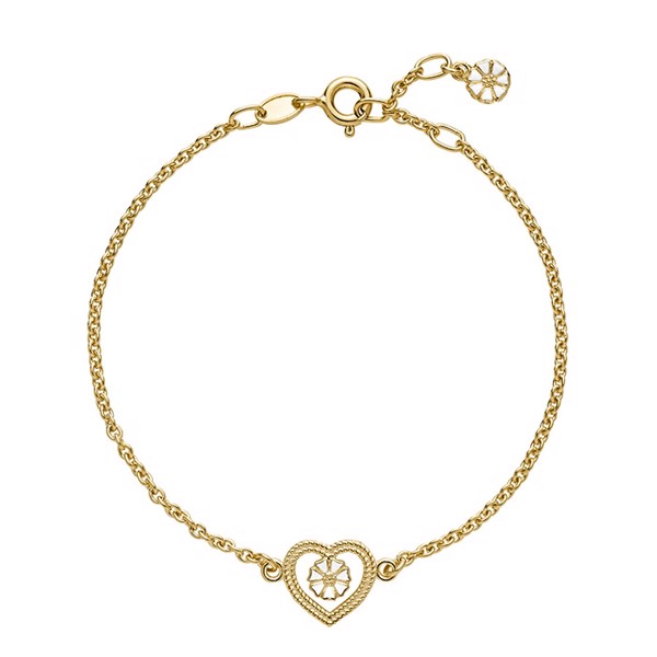 Armbånd med marguerit i forgyldt sterling sølv – Lund Copenhagen