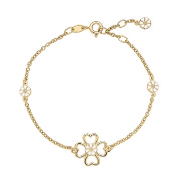 Armbånd med kløver i forgyldt sterling sølv, 19 cm – Lund Copenhagen