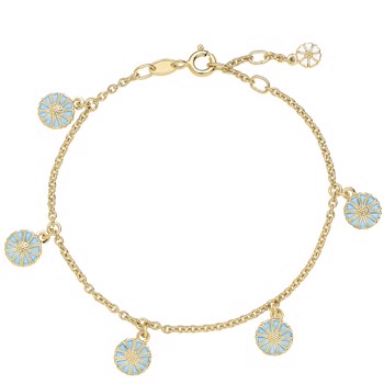 Armbånd med marguerit i forgyldt sterling sølv, 19 cm – Lund Copenhagen