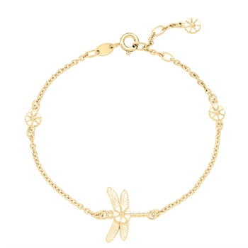 Armbånd med marguerit i forgyldt sterling sølv, 19 cm – Lund Copenhagen