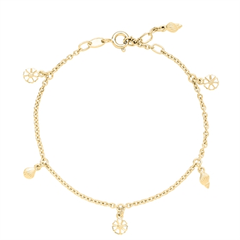 Armbånd med marguerit i forgyldt sterling sølv, 19 cm – Lund Copenhagen