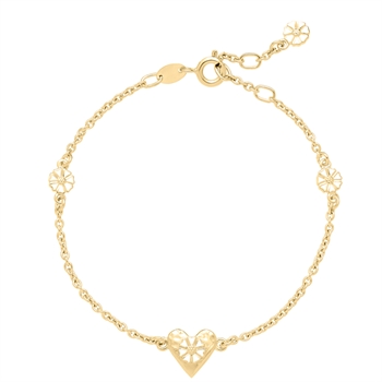Armbånd med marguerit i forgyldt sterling sølv, 19 cm – Lund Copenhagen