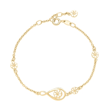 Armbånd med marguerit i forgyldt sterling sølv, 19 cm – Lund Copenhagen