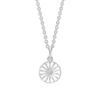 Halskæde med marguerit i sterling sølv, 48 cm – Lund Copenhagen