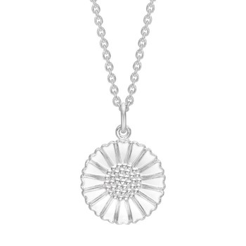 Halskæde med marguerit i sterling sølv, 48 cm – Lund Copenhagen