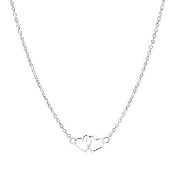 Collier med hjerte i sterling sølv, 45 cm – Lund Copenhagen