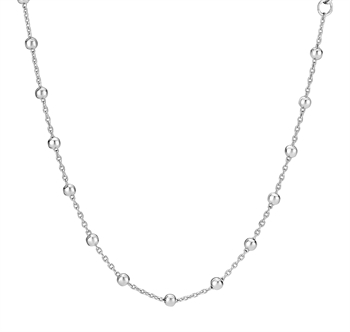 Halskæde med kugle i rhodineret sterling sølv, 48 cm – Lund Copenhagen