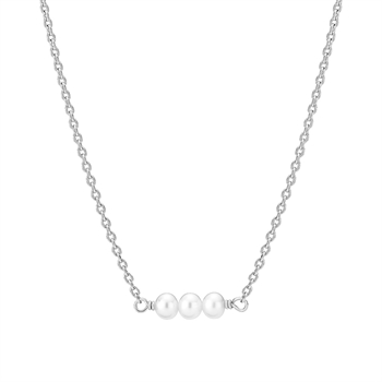 Collier med ferskvands perler 42-45-48cm sterling sølv