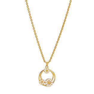 Collier med marguerit i forgyldt sterling sølv, 2x5,0 mm – Lund Copenhagen