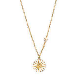 Collier med marguerit i forgyldt sterling sølv med zirkonia, 18 mm – Lund Copenhagen