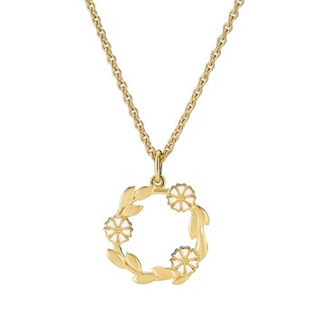 Collier med marguerit i forgyldt sterling sølv – Lund Copenhagen
