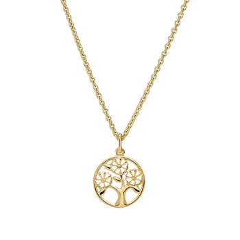 Collier med marguerit i forgyldt sterling sølv – Lund Copenhagen