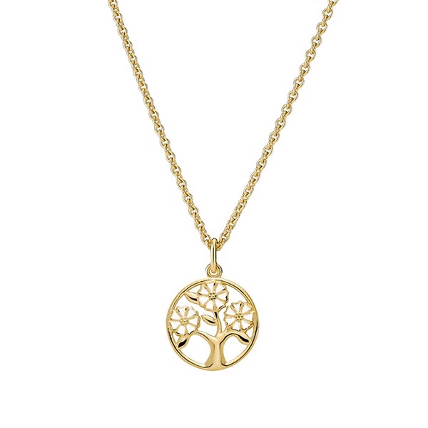 Collier med marguerit i forgyldt sterling sølv – Lund Copenhagen