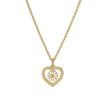 Collier med marguerit i forgyldt sterling sølv – Lund Copenhagen