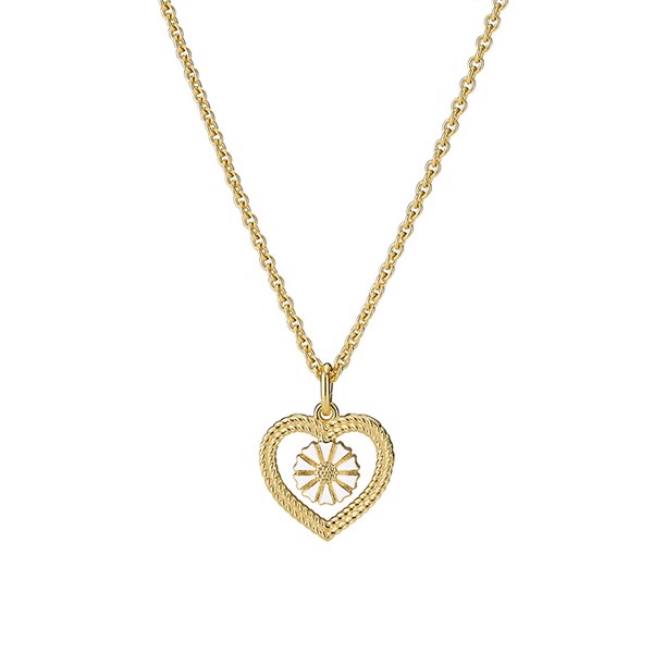 Collier med marguerit i forgyldt sterling sølv – Lund Copenhagen