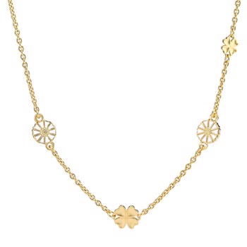 Collier med marguerit i forgyldt sterling sølv – Lund Copenhagen