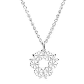 Halskæde med marguerit i sterling sølv, 48 cm – Lund Copenhagen