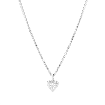 Marguerit Collier hjerte 1x5mm sterling sølv