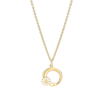 Marguerit Collier cirkel 7,5mm forgyldt sterling sølv