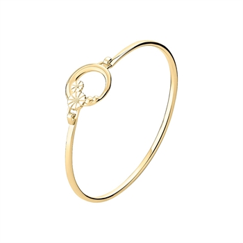 Marguerit armring 5+7,5 mm forgyldt sterling sølv