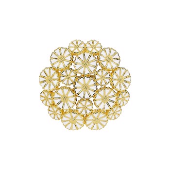 Broche med marguerit i forgyldt sterling sølv – Lund Copenhagen