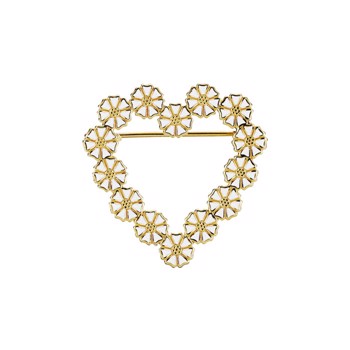 Broche med marguerit i forgyldt sterling sølv – Lund Copenhagen