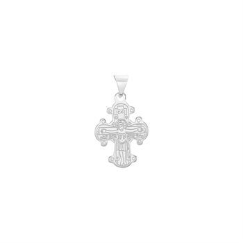Vedhæng med kors i sterling sølv, 16x13 mm – Lund Copenhagen