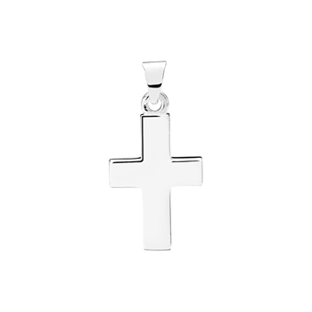 Vedhæng med kors i sterling sølv, 17x11 mm – Lund Copenhagen