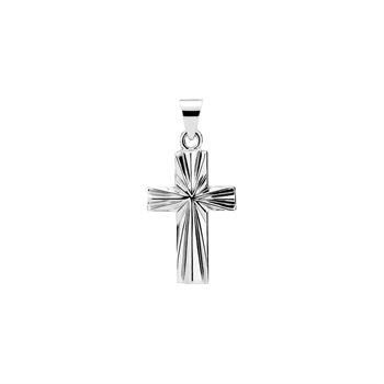 Vedhæng med kors i sterling sølv, 17x11 mm – Lund Copenhagen