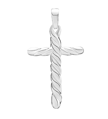 Vedhæng med kors i sterling sølv, 28x19 mm – Lund Copenhagen