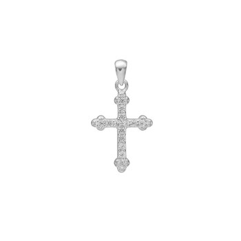 Vedhæng med dagmarkors i sterling sølv med zirkonia, 16x11 mm – Lund Copenhagen