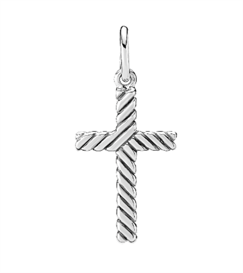 Vedhæng med kors i sterling sølv, 19x12 mm – Lund Copenhagen