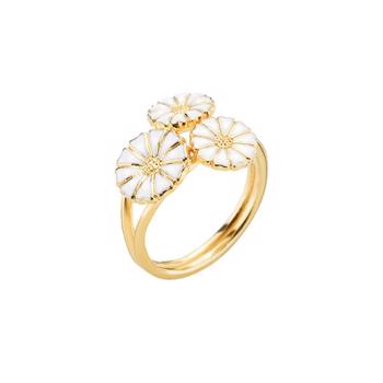 Ring med marguerit i forgyldt sterling sølv, 2x7,5 mm – Lund Copenhagen