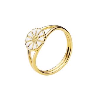 Ring med marguerit i forgyldt sterling sølv, 9 mm – Lund Copenhagen