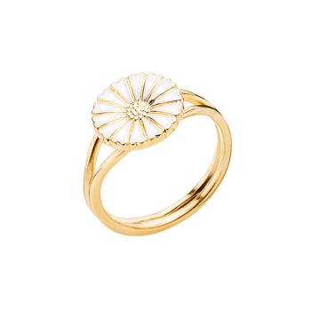 Ring med marguerit i forgyldt sterling sølv, 11 mm – Lund Copenhagen