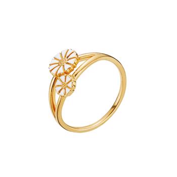 Ring med marguerit i forgyldt sterling sølv, 5 mm – Lund Copenhagen