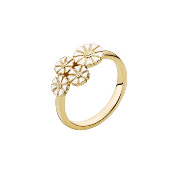 Ring med marguerit i forgyldt sterling sølv, 7,5 mm – Lund Copenhagen