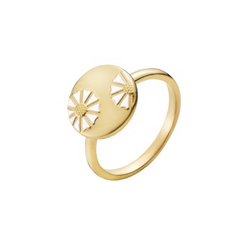 Ring med marguerit i forgyldt sterling sølv, 13 mm – Lund Copenhagen