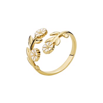Ring med marguerit i forgyldt sterling sølv, 5 mm – Lund Copenhagen