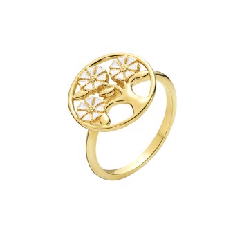 Ring med marguerit i forgyldt sterling sølv – Lund Copenhagen