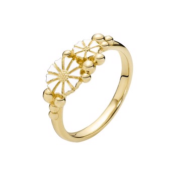 Ring med marguerit i forgyldt sterling sølv – Lund Copenhagen