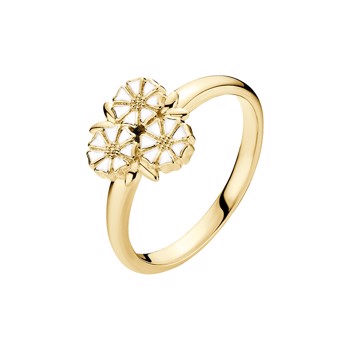Ring med marguerit i forgyldt sterling sølv, 3x5 mm – Lund Copenhagen