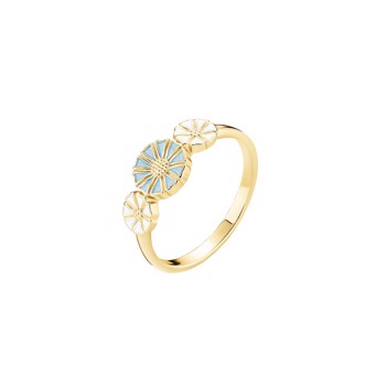 Ring med marguerit i forgyldt sterling sølv, 7,5 mm – Lund Copenhagen