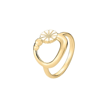 Marguerit ring cirkel 7,5mm forgyldt sterling sølv