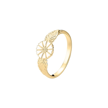 Marguerit ring blad 7,5mm forgyldt sterling sølv